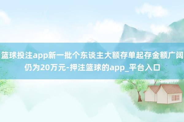 篮球投注app新一批个东谈主大额存单起存金额广阔仍为20万元-押注篮球的app_平台入口
