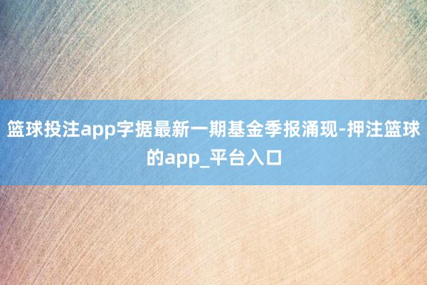 篮球投注app字据最新一期基金季报涌现-押注篮球的app_平台入口