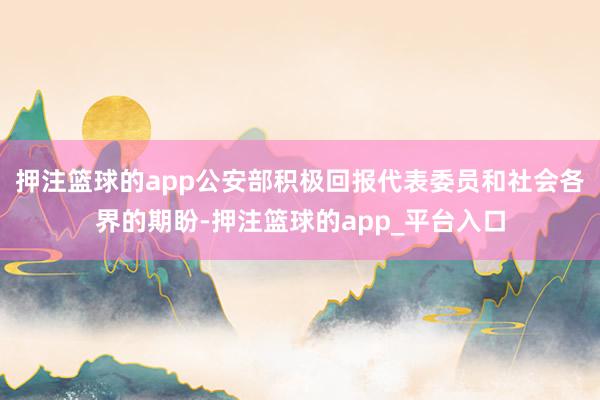 押注篮球的app公安部积极回报代表委员和社会各界的期盼-押注篮球的app_平台入口