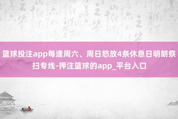 篮球投注app每逢周六、周日怒放4条休息日明朗祭扫专线-押注篮球的app_平台入口