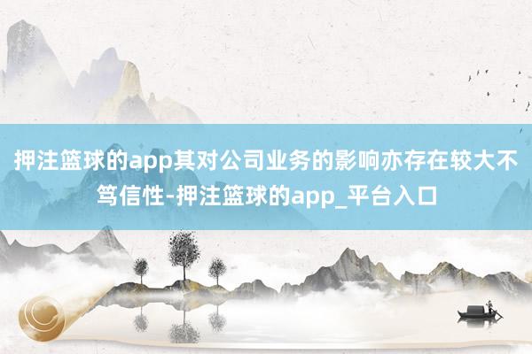 押注篮球的app其对公司业务的影响亦存在较大不笃信性-押注篮球的app_平台入口