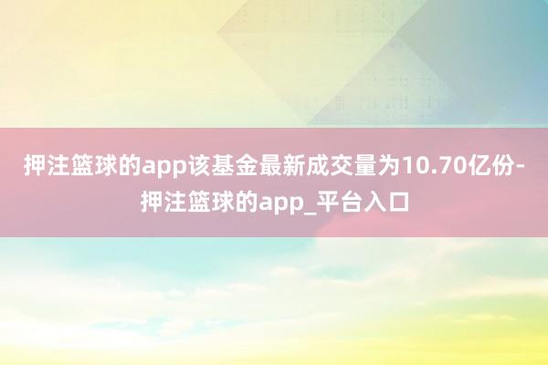 押注篮球的app该基金最新成交量为10.70亿份-押注篮球的app_平台入口