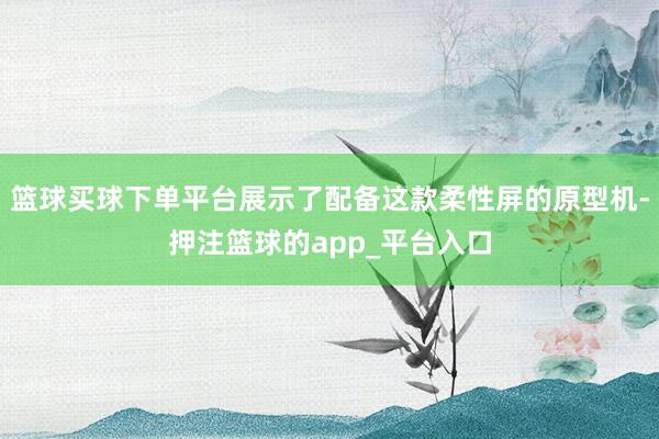 篮球买球下单平台展示了配备这款柔性屏的原型机-押注篮球的app_平台入口