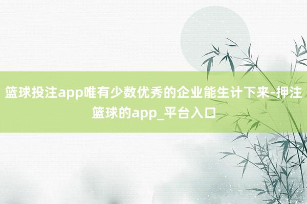 篮球投注app唯有少数优秀的企业能生计下来-押注篮球的app_平台入口