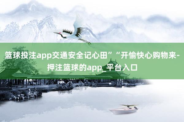 篮球投注app交通安全记心田”“开愉快心购物来-押注篮球的app_平台入口