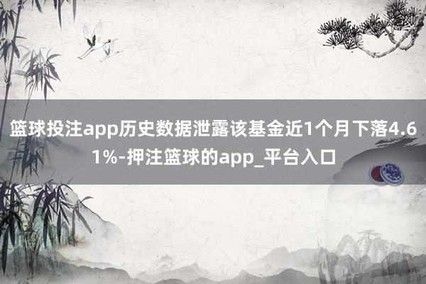 篮球投注app历史数据泄露该基金近1个月下落4.61%-押注篮球的app_平台入口