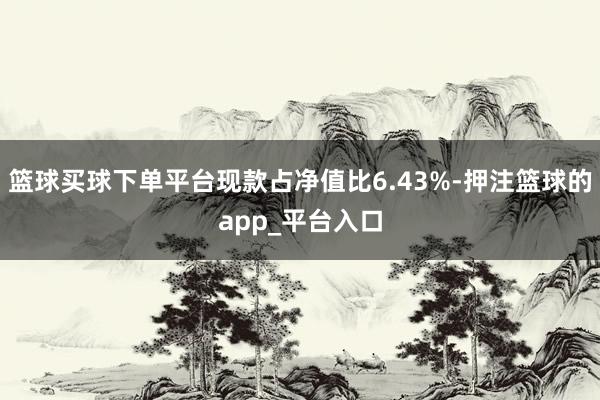 篮球买球下单平台现款占净值比6.43%-押注篮球的app_平台入口