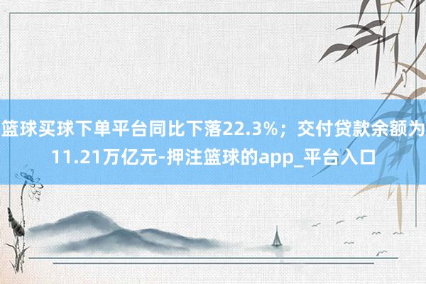 篮球买球下单平台同比下落22.3%；交付贷款余额为11.21万亿元-押注篮球的app_平台入口