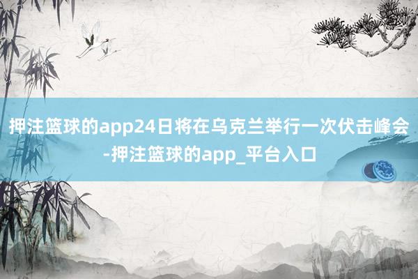 押注篮球的app24日将在乌克兰举行一次伏击峰会-押注篮球的app_平台入口