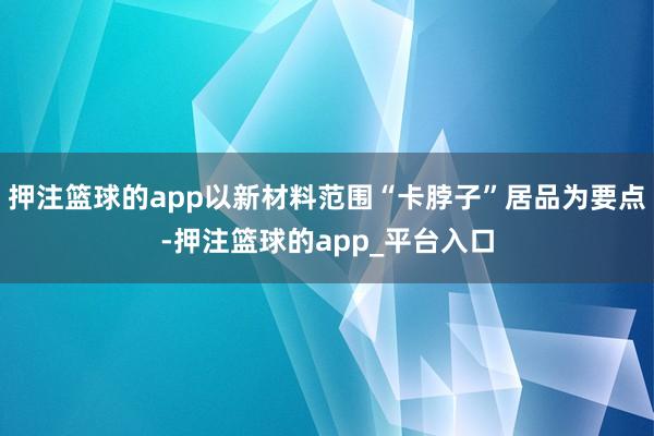 押注篮球的app以新材料范围“卡脖子”居品为要点-押注篮球的app_平台入口