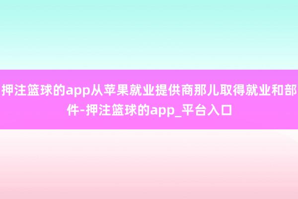 押注篮球的app从苹果就业提供商那儿取得就业和部件-押注篮球的app_平台入口