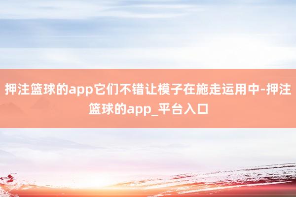 押注篮球的app它们不错让模子在施走运用中-押注篮球的app_平台入口