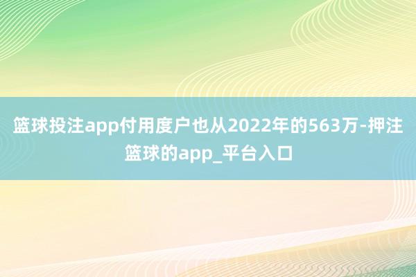 篮球投注app付用度户也从2022年的563万-押注篮球的app_平台入口