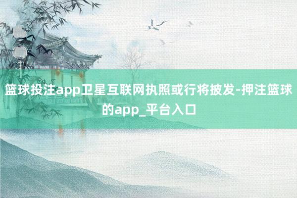 篮球投注app卫星互联网执照或行将披发-押注篮球的app_平台入口
