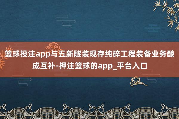 篮球投注app与五新隧装现存纯碎工程装备业务酿成互补-押注篮球的app_平台入口
