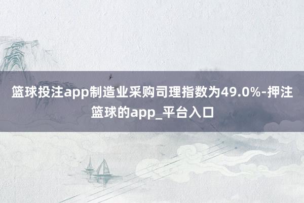 篮球投注app制造业采购司理指数为49.0%-押注篮球的app_平台入口