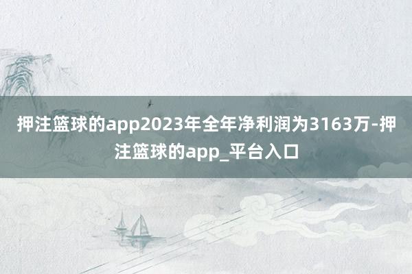 押注篮球的app2023年全年净利润为3163万-押注篮球的app_平台入口