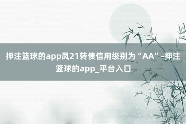押注篮球的app凤21转债信用级别为“AA”-押注篮球的app_平台入口